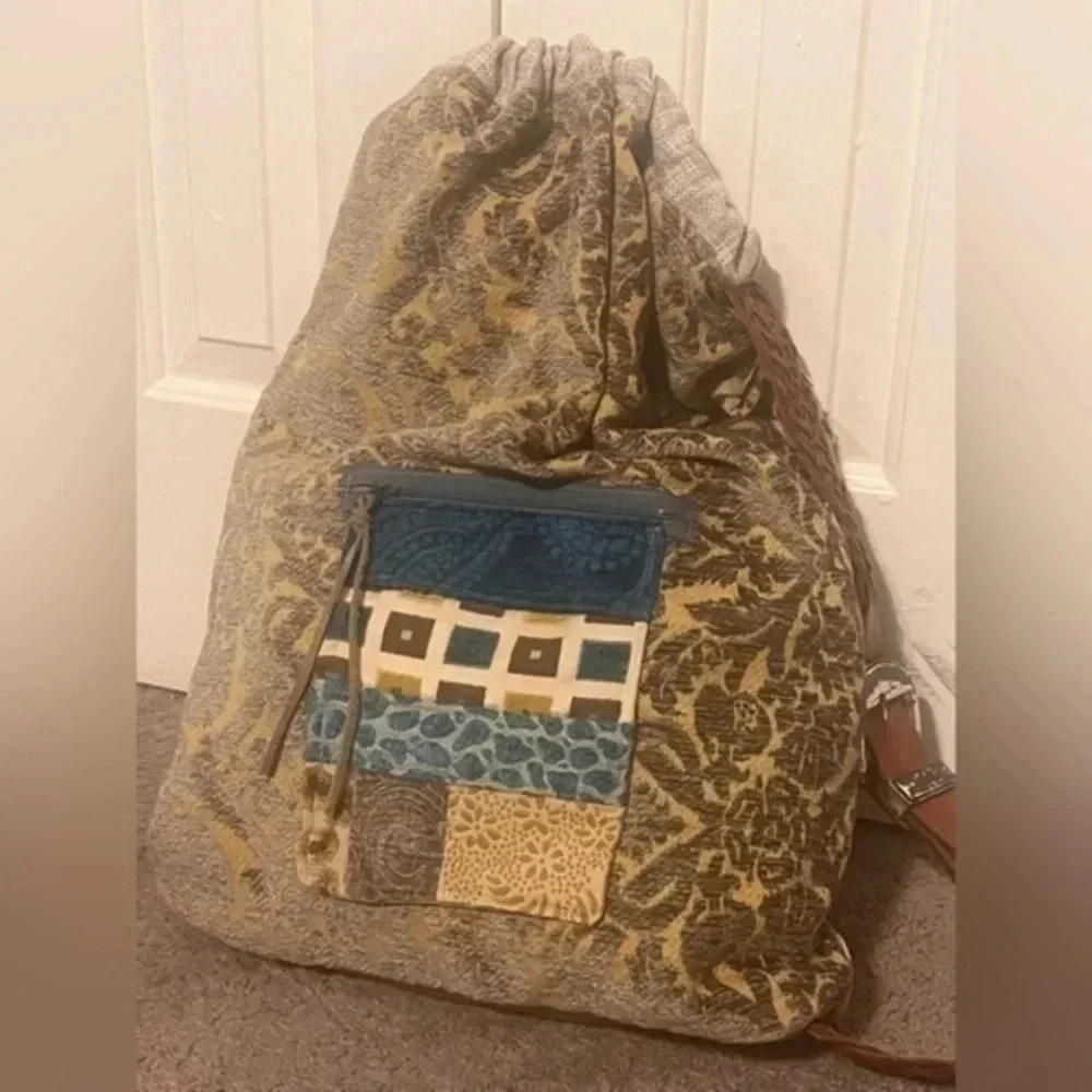 One of a Kind Deidre McGehee Design DMD Chenille One Strap Backpack Bag Purse - Picture 2 of 14